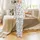 Family Whimsical Festive Gnome Panda Seamless Pattern with Red Blue Green Yellow Orange Elements on White Satin Pajamas Set Satin Pajamas Set - 2