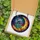 Space Dreamers' Tiffany Stained Glass Astronaut Moonscape Golden Teal Orange Jewel Tone Pattern Stained Glass Suncatcher - 4