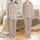 Women's Vintage Art Deco Velvet Long Sleeve Sleep Set - Coral Pink Aqua Blue Quatrefoil Pattern Satin Pajamas Set - 1