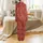 Cozy Christmas Loungewear: Faux Yarn Gingerbread Man Knit Design Satin Pajamas Set - 3