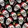 Family Matching Black Sugar Skull Santa Hat & Floral Candy Cane Loungewear Set Satin Pajamas Set - 4