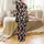 Family Matching Black Sugar Skull Santa Hat & Floral Candy Cane Loungewear Set Satin Pajamas Set - 3