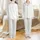 Future Mrs. Bride Cotton Pajamas: Elegant Lace Script 'Mrs.' Creamy White Sleep Set Satin Pajamas Set - 1
