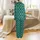 Family Emerald Green Satin Sleep Set: Personalized '2025' Monogram White Line Art Loungewear Satin Pajamas Set - 3