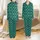 Family Emerald Green Satin Sleep Set: Personalized '2025' Monogram White Line Art Loungewear Satin Pajamas Set - 1