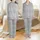 Women's Micro Plaid Pajamas: 100% Cotton Flannel Grey Charcoal Sleep Set Satin Pajamas Set - 1