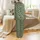 Bridesmaid Wedding Party: Olive Green Botanical Vine White Gold Lined Rayon Sleep Set Satin Pajamas Set - 3