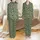 Bridesmaid Wedding Party: Olive Green Botanical Vine White Gold Lined Rayon Sleep Set Satin Pajamas Set - 1