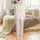 Slumber Party Pajamas: Whimsical Pink Pizza, Popcorn, Sleep Mask & Star Pattern - Cozy Sleepwear Satin Pajamas Set - 3