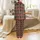 Festive Winter Charm: Seamless Red Green Plaid, Hand-Drawn Snowflakes, Berries & Joyful Text Pattern Satin Pajamas Set - 3