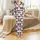 Christmas Pajama Sets: Santa & Black White Plaid Cotton Flannel Satin Pajamas Set - 2