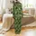 Women's Indian Deep Olive Jungle Print Pajama Set: Hand-Drawn Leopard Zebra Cotton Sleepwear Satin Pajamas Set - 3
