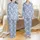 Bridesmaid Custom Monogram Periwinkle Rose Peony Floral Satin Sleep Set Satin Pajamas Set - 1
