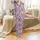 Wine Lover Women's Short Satin Pajamas: Stylized Bottle & Grape Pattern - Lavender Sleep Set Satin Pajamas Set - 2