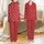 Sophisticated Style: Ruby Red Intertwined White Script Lettering Design -  Wearable Satin Pajamas Set - 1