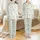 Customized Bride Bridesmaid Eucalyptus Botanical Watercolor Design Satin Sleep Set Satin Pajamas Set - 1