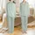 Bride & Bridesmaid Personalized Satin Sleep Set: Sage Green Minimalist Botanical Line Art Satin Pajamas Set - 1