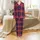 Personalized Couple's Deep Red Navy Plaid Heart Crown Flannel Sleep Set Satin Pajamas Set - 2