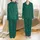 Luxury Bride & Bridesmaid Satin Pajamas: Emerald Botanical Leaf & Script Button Down Satin Pajamas Set - 1