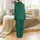 Luxury Bride & Bridesmaid Satin Pajamas: Emerald Botanical Leaf & Script Button Down Satin Pajamas Set - 3