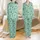 Women's Cute Bat Moon Pajamas Set: Mint Green Night Sky Graphic Print - Relaxed Polyester Spandex Loungewear Satin Pajamas Set - 1