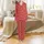 Unisex Custom Pet Portrait Loungewear: Red Golden Retriever Face, Bone, Paw & Buddy Pattern Satin Pajamas Set - 2