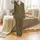 Women's Teal Gold Batik Floral Polysatin Sleep Set: Her Unique Gift Satin Pajamas Set - 2