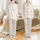 Festive Winter Pajamas: Whimsical Watercolor Pizza & Christmas Sleepover Design Satin Pajamas Set - 1