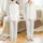 Bridal Party Custom Mrs. Script & Rose Champagne Gold Design with White Piping Luxurious Satin Pajamas Set Satin Pajamas Set - 1