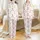 Bear in Pajamas: Stylized Crocheted Bear, Heart & Yarn Pattern - Soft Pink Pajamas Satin Pajamas Set - 1