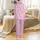 Handcrafted Cotton Pajamas: Traditional Indian Block Print Fuchsia Botanical Vine Sleepwear Satin Pajamas Set - 3