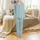 Personalized Pure Cotton Pajamas: Elegant Teal Monogram Hot Pink Lattice Sleep Set Satin Pajamas Set - 2