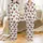 Black Santa Pajamas: Hand-Drawn Cartoon Heads, Holly & Polka Dot Cream Print Sleep Set Satin Pajamas Set - 1