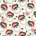 Black Santa Pajamas: Hand-Drawn Cartoon Heads, Holly & Polka Dot Cream Print Sleep Set Satin Pajamas Set - 4
