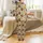 Family Fall Sleep Set: Whimsical Turkey, Pie, Apple & Acorn Autumn Print Satin Pajamas Set - 3