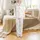 Whimsical Bubbles & Clouds: Gentle Rose-Pink Connection Design with W Initials Satin Pajamas Set - 2