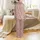 Greyhound Whippet Dog Pajama: Dusty Rose Botanical Print - Cozy Cotton Jumpsuit Satin Pajamas Set - 3