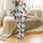 Unisex Chocolate Lab: Realistic Retriever & Paw Print Cotton Blend Soft Lounge Bottoms Satin Pajamas Set - 2
