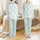 Family Matching Long Pajamas: Blue Starfish Seashell Seahorse Ocean Pattern - Polyester Spandex Set Satin Pajamas Set - 1