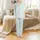 Family Matching Long Pajamas: Blue Starfish Seashell Seahorse Ocean Pattern - Polyester Spandex Set Satin Pajamas Set - 2