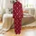 Personalized Family & Couples: Ornate Monogram & Winter Berry Crimson Christmas Loungewear Set Satin Pajamas Set - 3