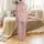 Personalized Bridal Party Dusty Rose Cherry Blossom Feather Monogram Satin Pajamas Satin Pajamas Set - 3