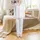 Personalized Wedding Party & Family Rayon Pajamas: Elegant Blue Script Floral Monogram Sleep Set Satin Pajamas Set - 2