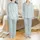 Baby Serenity Blue Vintage Micro-Floral Botanical Bamboo Sleepwear Satin Pajamas Set - 1