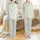 Bridesmaid Wedding Pajamas: Olive Green Botanical Rayon Personalized Sleepwear Satin Pajamas Set - 1