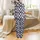 Unisex Custom Face Loungewear: Deep Navy 'Best Dad Ever' Stars & Baby Faces Pattern – Soft Spandex Bottoms Satin Pajamas Set - 3