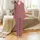 Personalized Family Name: Elegant Red Green Foliage Swirl Pattern Polyester Christmas Pajamas Set Satin Pajamas Set - 2
