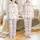 Girls' Pajamas: Whimsical Hand-Drawn Slumber Party Pattern with Pizza, Popcorn & Moons Satin Pajamas Set - 1