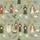 Christian Christmas Satin Pajamas: Sage Green Nativity Scene Folk Art Pattern Satin Pajamas Set - 4