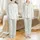Bridesmaid Personalized Satin Pajamas: White Rose Eucalyptus & Sage Script Long Sleeve Set Satin Pajamas Set - 1